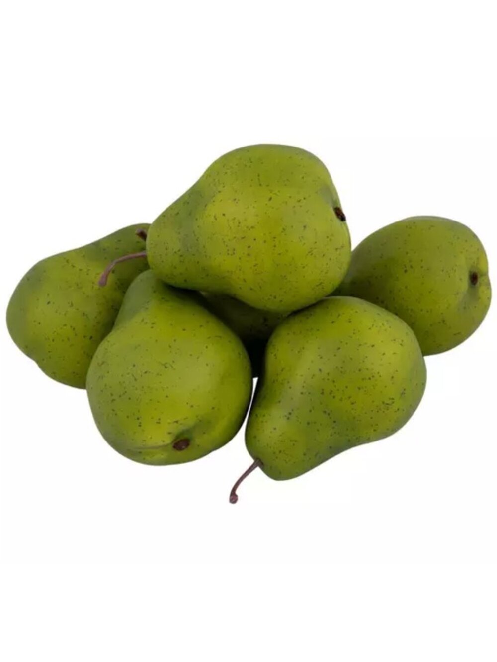 Bag of 6 Artificial Green Foam Pears - 5" x 3" - Very Realistic